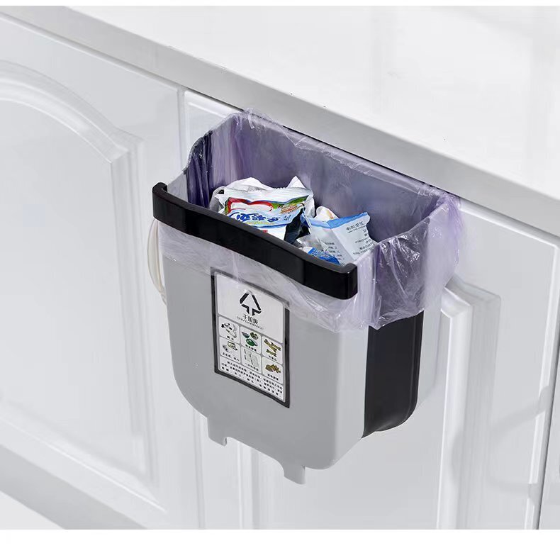 Premium Wall Mounted Foldable Waste Bin Set – Brown 2 x 9L