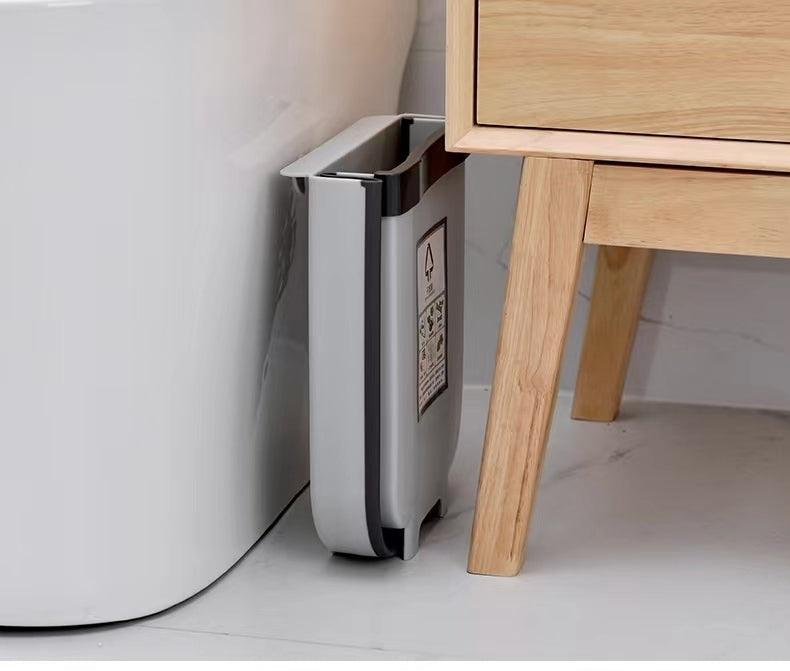 Premium Wall Mounted Foldable Waste Bin Set – Brown 2 x 9L