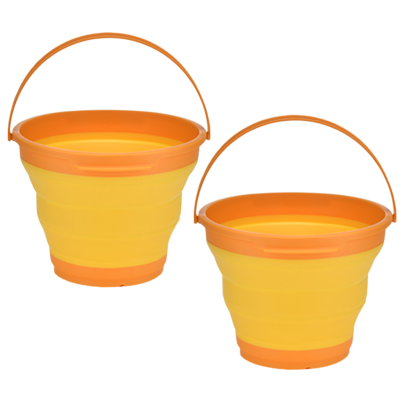 Premium Foldable Silicone Bucket Set - 2 x 7L, Orange