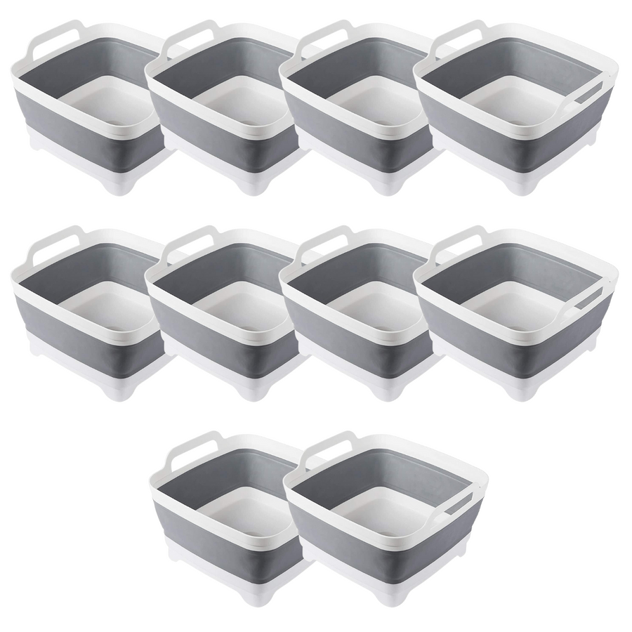 Premium Collapsible Strainer Set – Grey/White 10 Pack, 9L