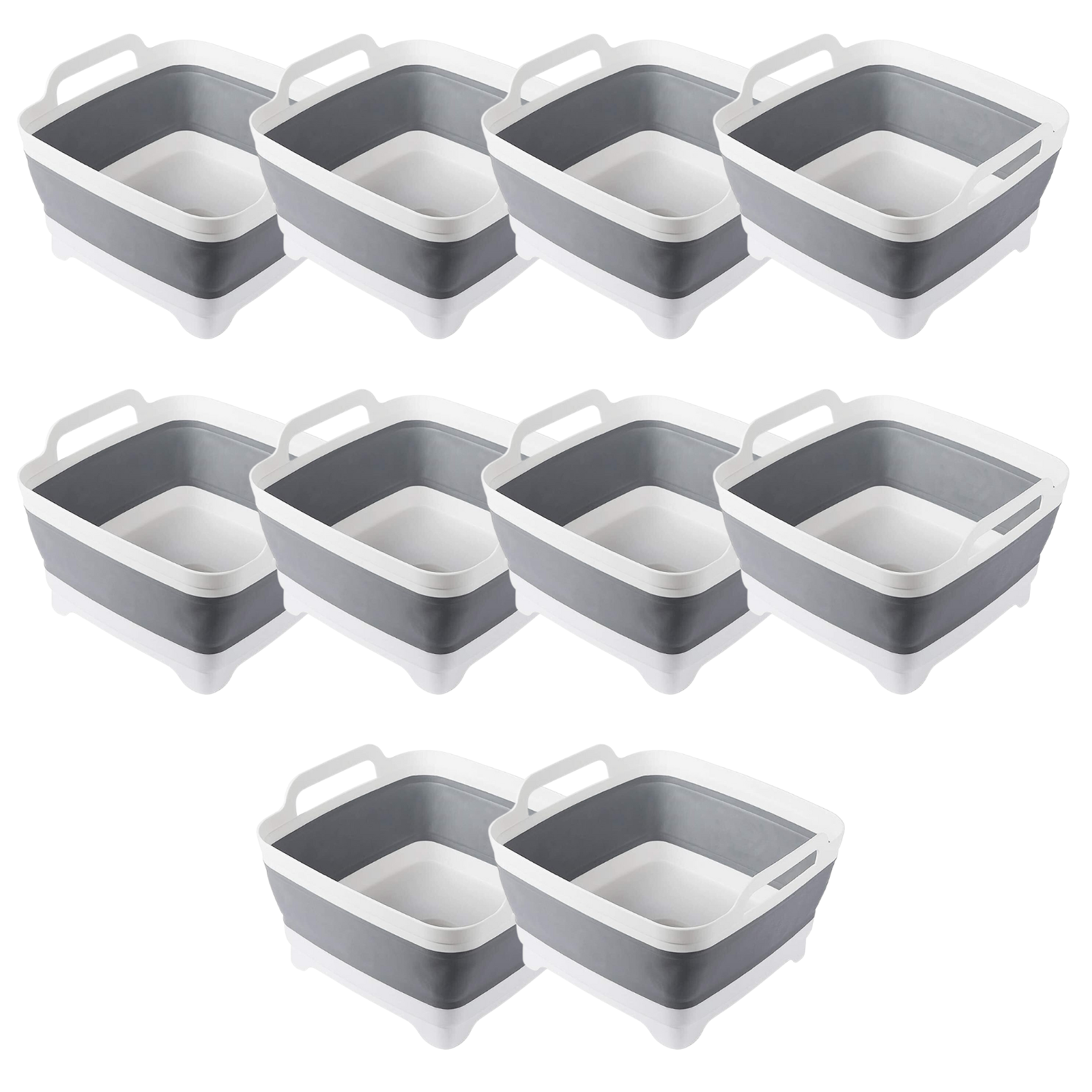Premium Collapsible Strainer Set – Grey/White 10 Pack, 9L