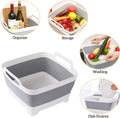 Foldable Fruit Veggies Wash Colander 9L - Grey/White, 2x Collapsible Strainer - SuperSaverAU - view 3
