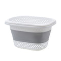 Premium Foldable Laundry Basket with Handle - Grey/White 28L