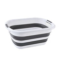 Premium Collapsible Laundry Basket with Handles - Grey/White 40L