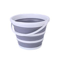 10 Litre Foldable Collapsible Bucket Silicone for Home/Hiking/Camping/Fishing - Grey/White - SuperSaverAU - view 1