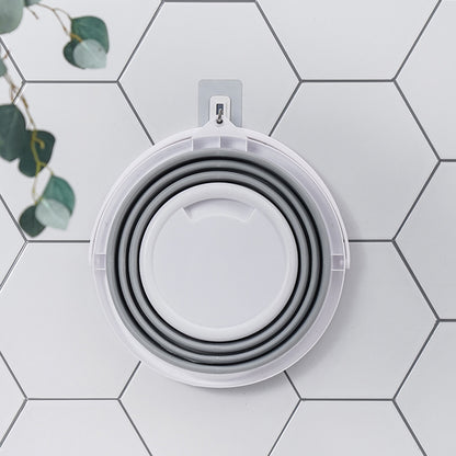 10L Foldable Collapsible Bucket Silicone for Hiking, Camping, Fishing - Grey/White