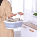 Premium Collapsible Laundry Basket Set with Handles - Grey/White, 9L 6 Pack