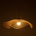 Premium Serene Hand-Woven Bamboo Wave Pendant Lamp - Large