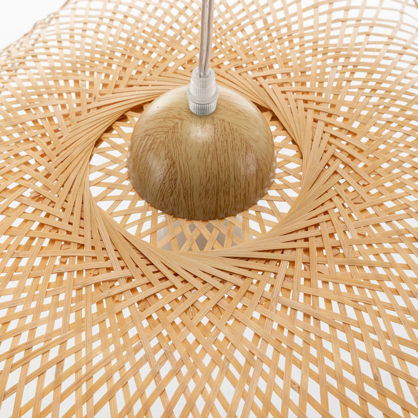 Premium Serene Hand-Woven Bamboo Wave Pendant Lamp - Large
