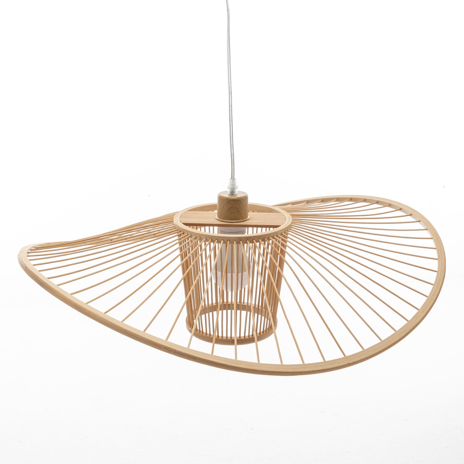 Premium Elysian Breeze Hand-Woven Bamboo Pendant Lamp - 60cm