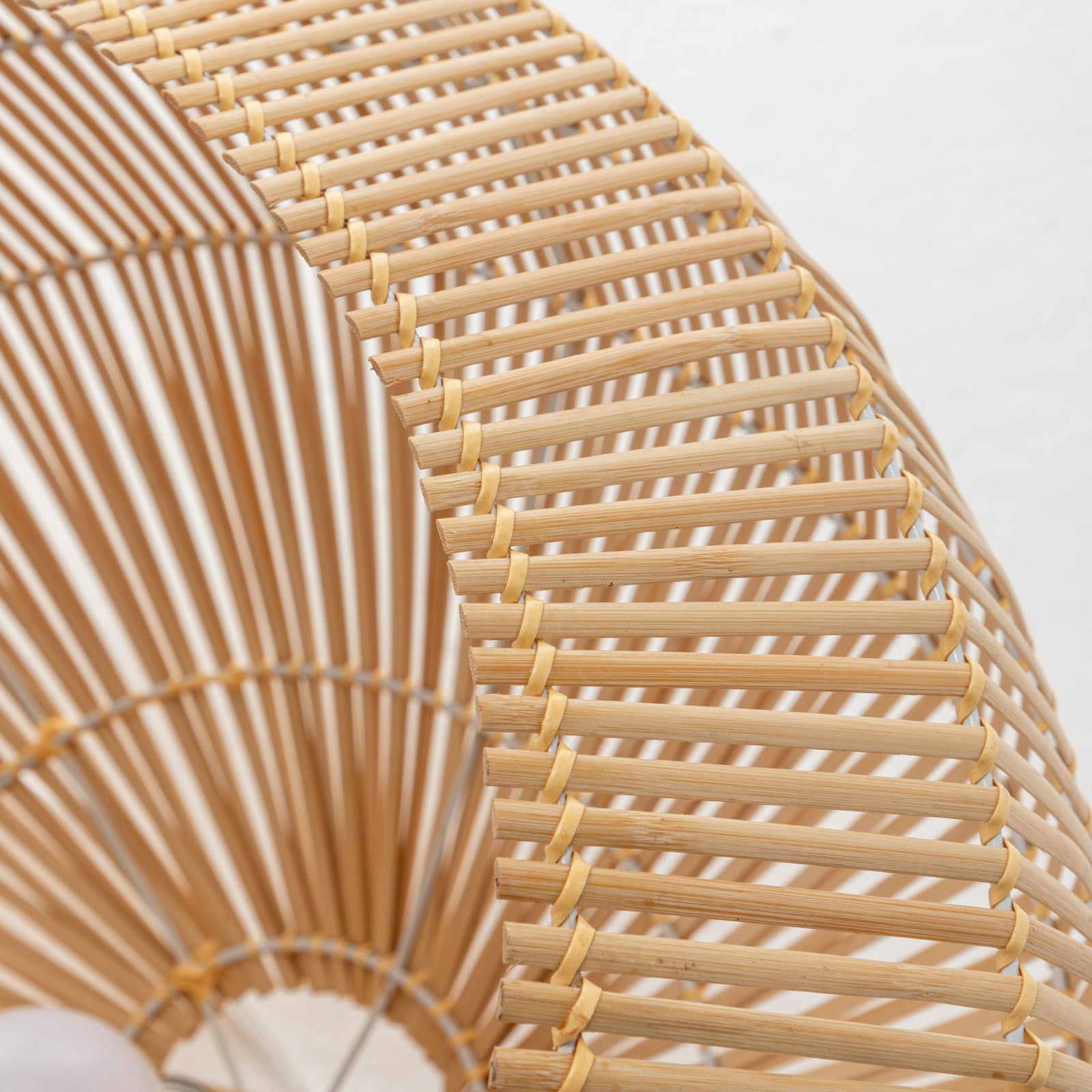 Premium Solara Sphere Bamboo Cage Pendant Light with Adjustable Suspension