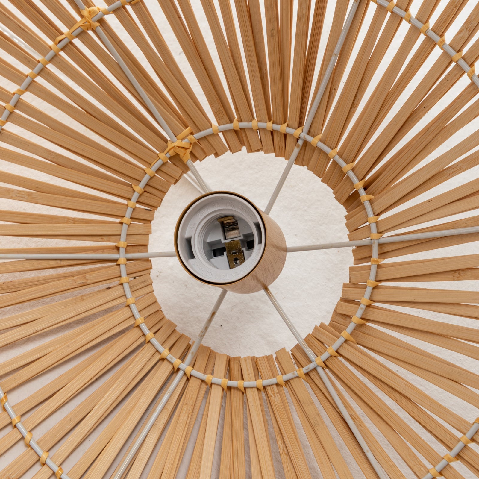 Premium Solara Sphere Bamboo Cage Pendant Light with Adjustable Suspension