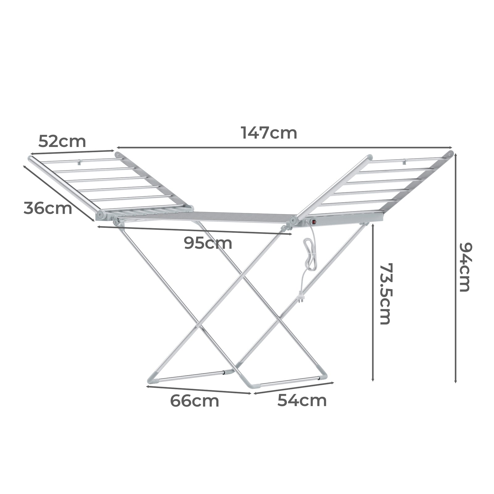 Premium Electric Heated Foldable Clothes Dryer Rack - 230W