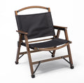 Premium Bamboo Canvas Camping Chair - Black