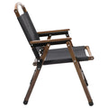 Premium Bamboo Canvas Camping Chair - Black