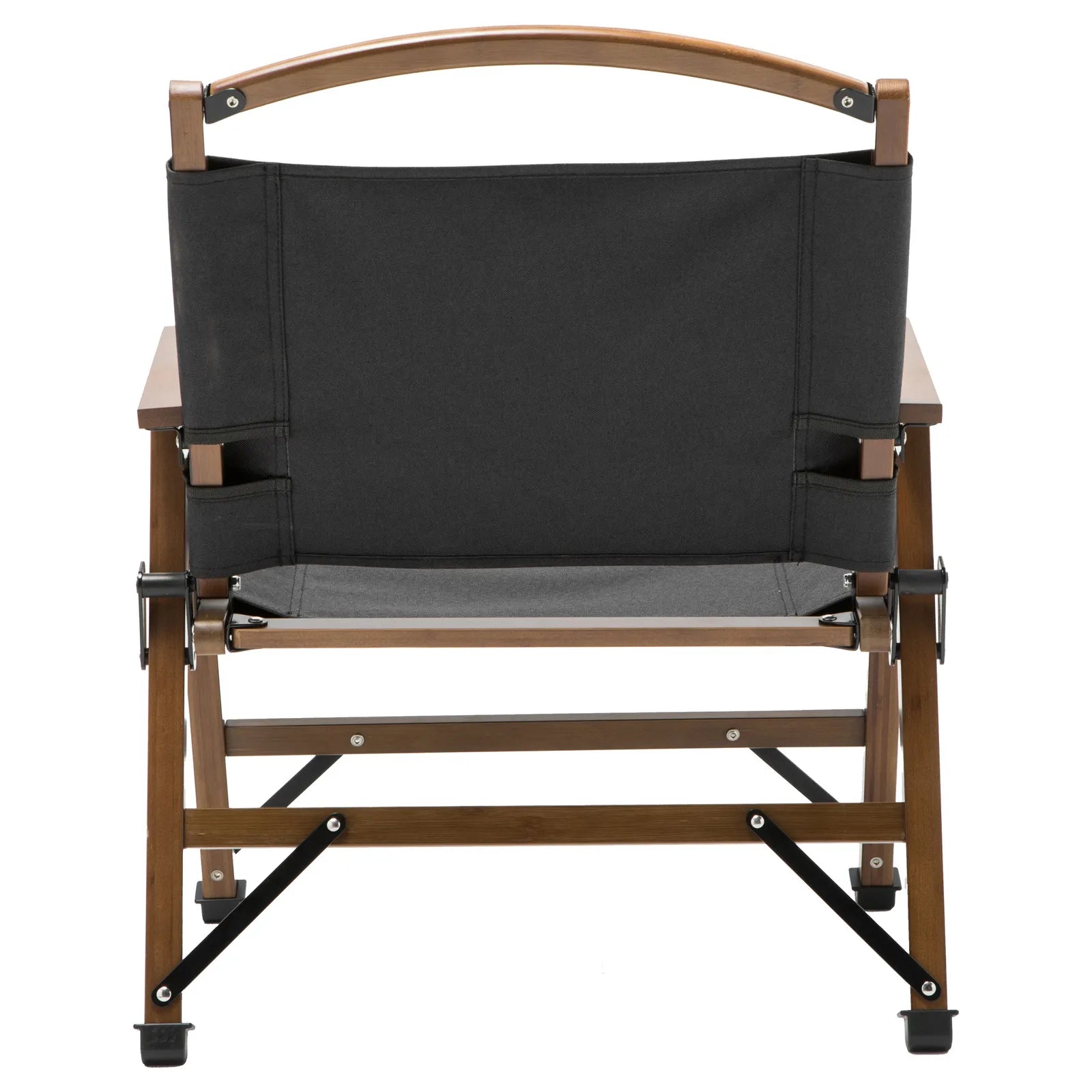 Premium Bamboo Canvas Camping Chair - Black
