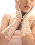 Women's Lace Fingerless Elbow-Length Gloves by Dents - Blush - SuperSaverAU - view 4