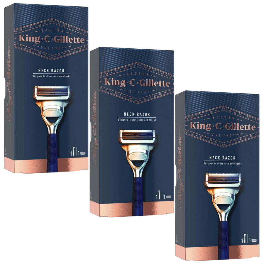Gillette Neck and Cheeks Razor 3 Pack with Heads and Precision Trimmer