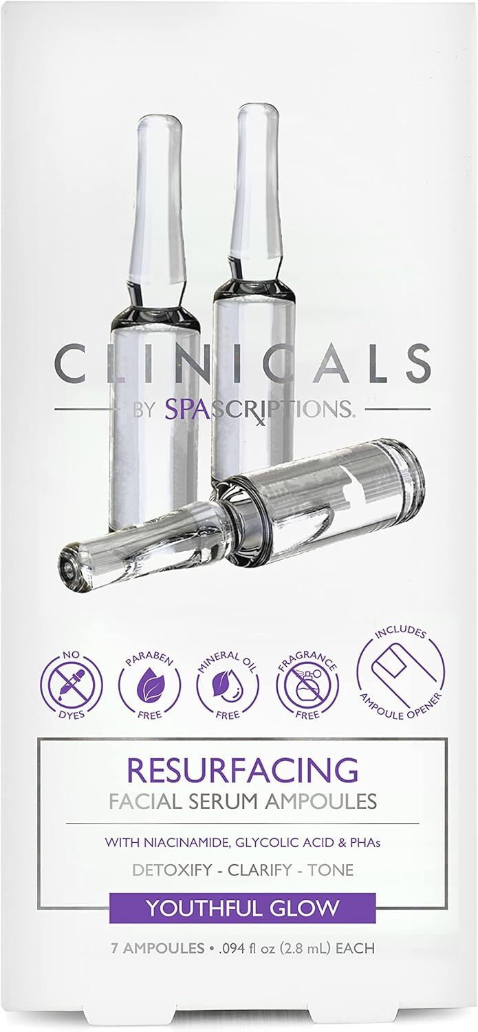 Spascriptions Clinicals Resurfacing Serum Ampoules 7 x 2.8ml Niacinamide Glycolic PHA