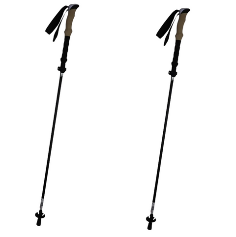 2x Folding Hiking Pole - Adjustable Support 105cm - 125cm - SuperSaverAU - view 2
