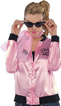 3x Grease Pink Ladies Party Costume Jacket Sandy Rizzo 50s Satin Shirt Halloween - Officially Licensed - SuperSaverAU - view 1