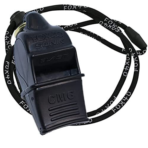 Fox 40 Sonik Blast CMG Pealess Whistle 120dB with Lanyard - Black