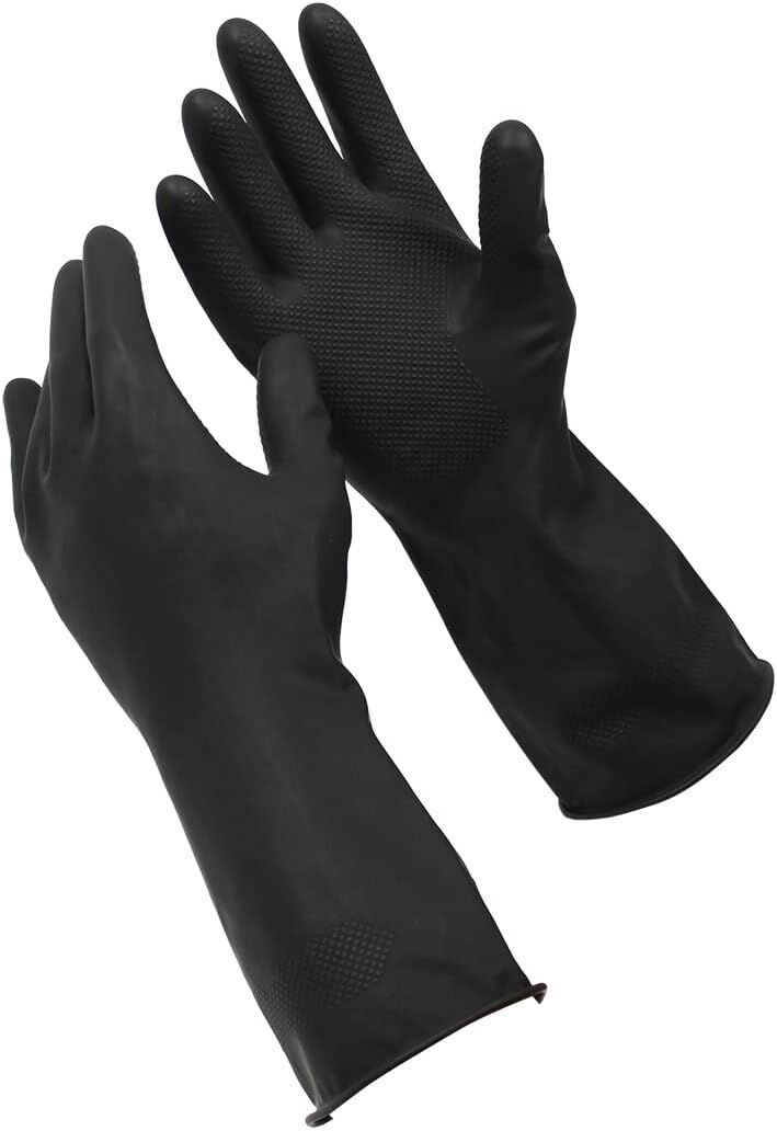 12 Pairs Sabco Heavy Duty Latex Gloves w/ Cotton Lining - Large Size - SuperSaverAU - view 3