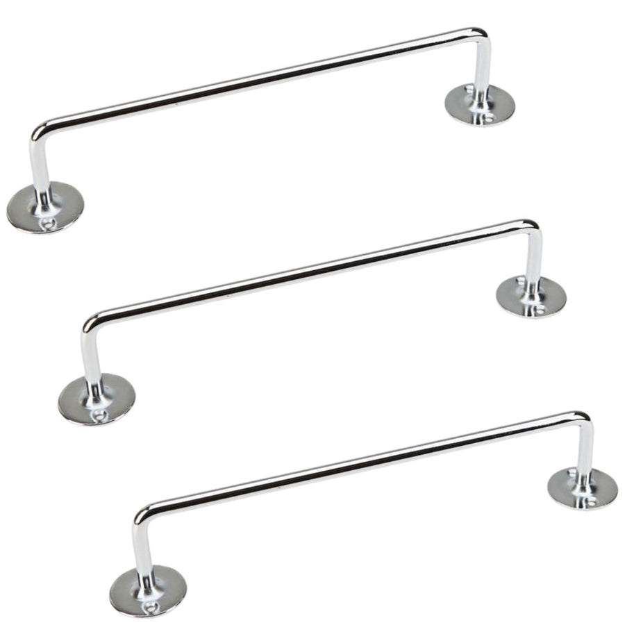 Premium Chrome Tea Towel Rails 460mm Stainless Steel - 3 Pack
