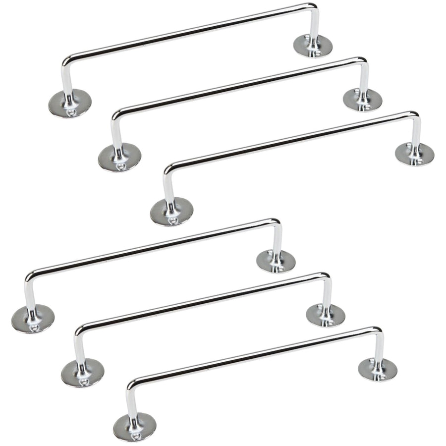 Premium Chrome Tea Towel Rails 460mm Stainless Steel - 6 Pack