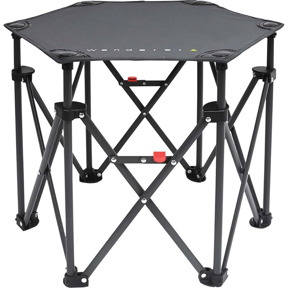 Wanderer Hex Small Quad Foldable Table 52x52x46cm - 30kg Capacity, Lightweight
