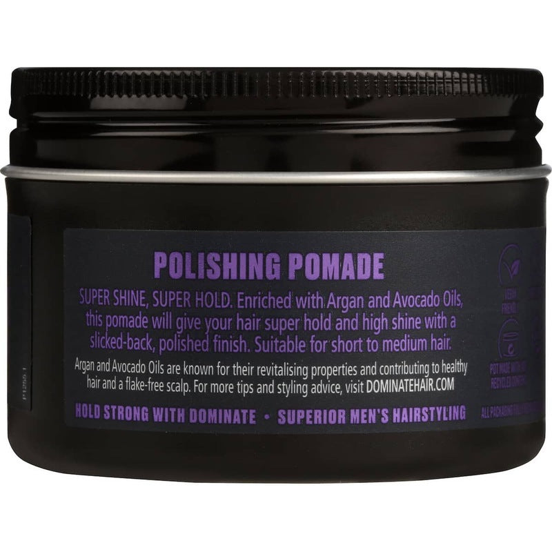 Dominate Strong Hold High Shine Polishing Pomade 105g with Argan and Avocado Oils
