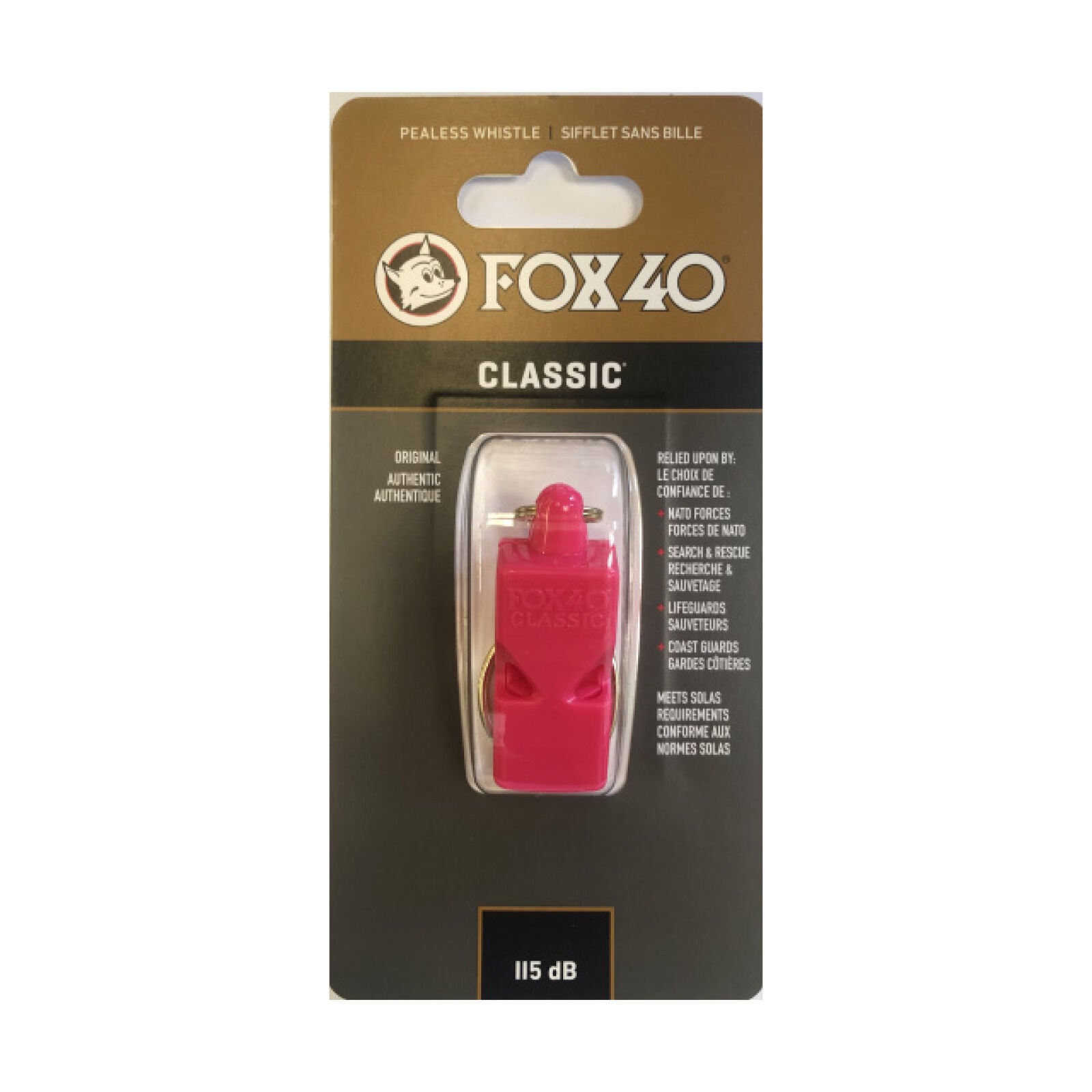 Fox 40 Classic Pealess Whistle 115dB for Safety & Referees - Red