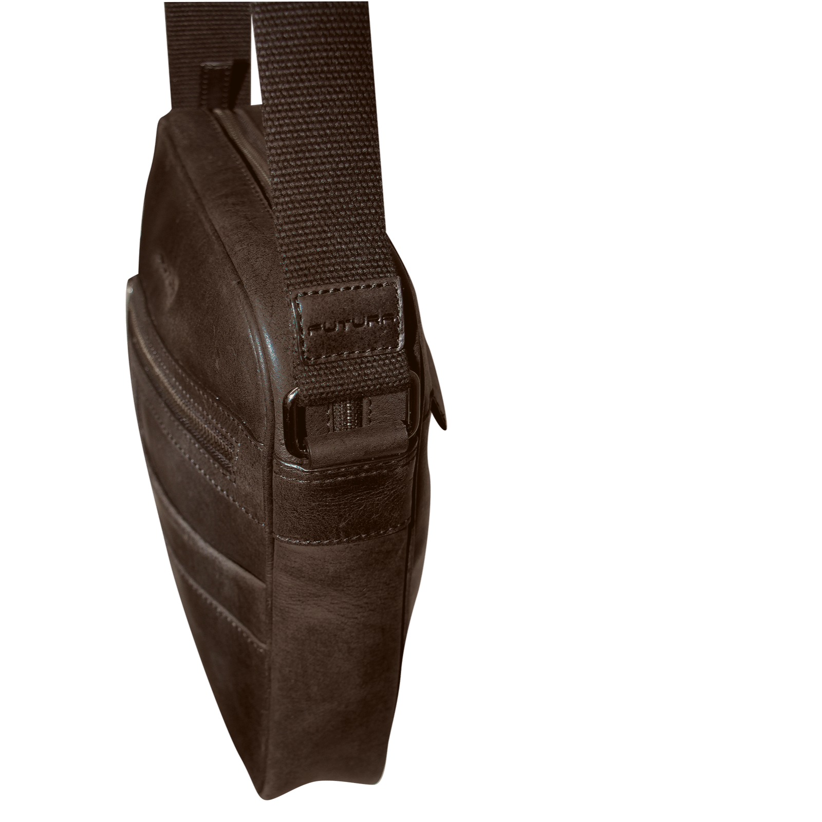 Futura Means Brown Leather Crossbody Bag with Adjustable Strap