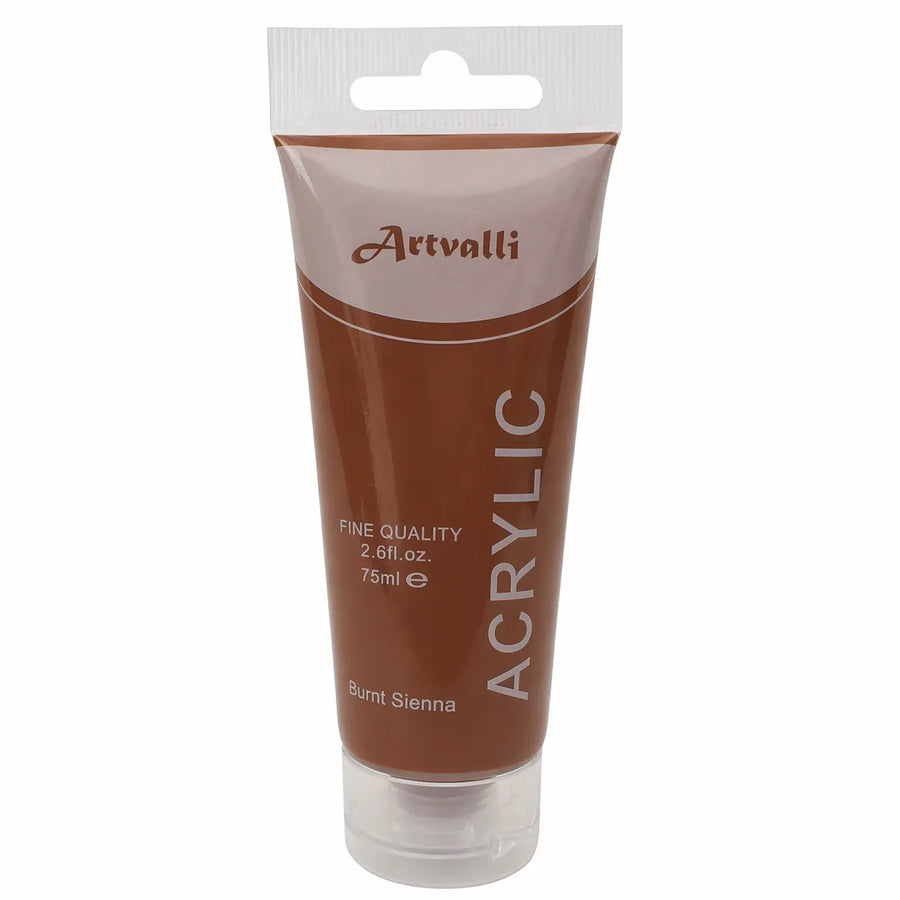 Premium Water Based Acrylic Paint 75ml Tube - Burnt Sienna