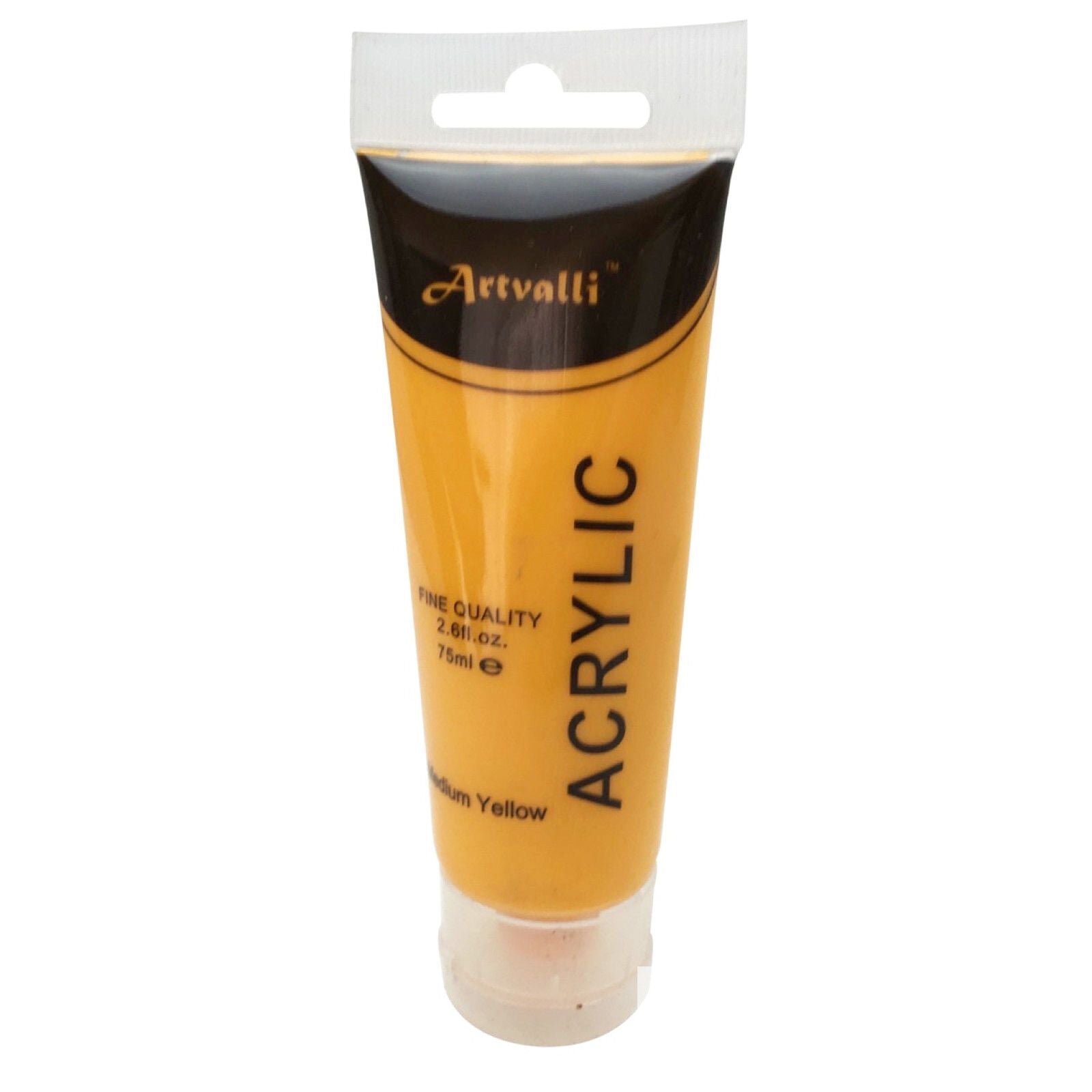 Premium Water Based Acrylic Paint 75ml Tube - Medium Yellow