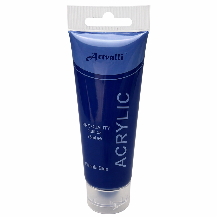 Premium Water Based Acrylic Paint 75ml Tube - Phthalo Blue