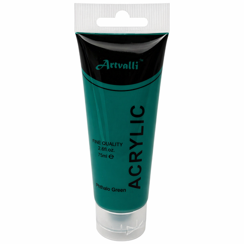 Premium Water Based Acrylic Paint 75ml Tube - Phthalo Green
