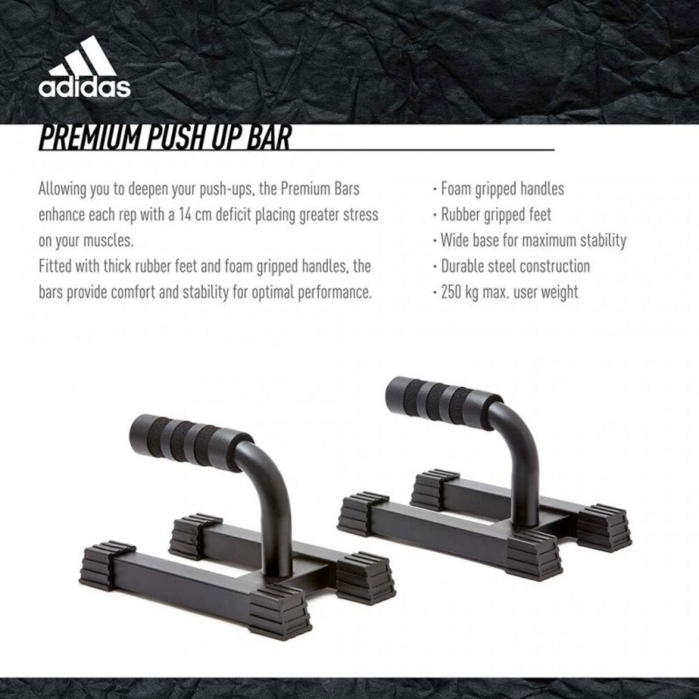 Adidas Push Up Bars with Non-Slip Handles for Gym Training