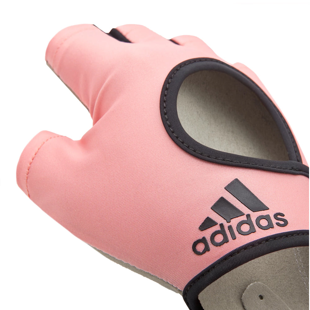 Adidas Women's Essential Gym Gloves with Suede-Effect Palm - Pink, XL