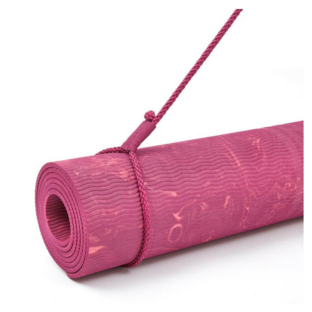 Adidas Premium Camo TPE Yoga Mat with Carry String - Power Berry, 5mm