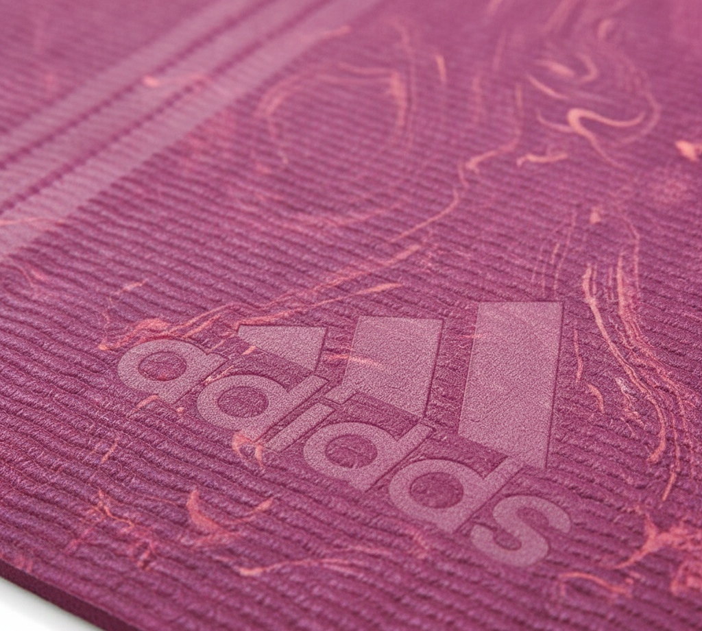 Adidas Premium Camo TPE Yoga Mat with Carry String - Power Berry, 5mm