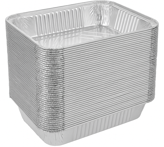 120x Aluminium Disposable Foil Food Container Trays Pans Baking Roast Bulk 22x15.5x5cm