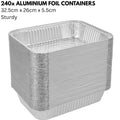 Premium Large Aluminium Foil Baking Trays – 32.5 x 26 x 5.5cm, 240 Pack