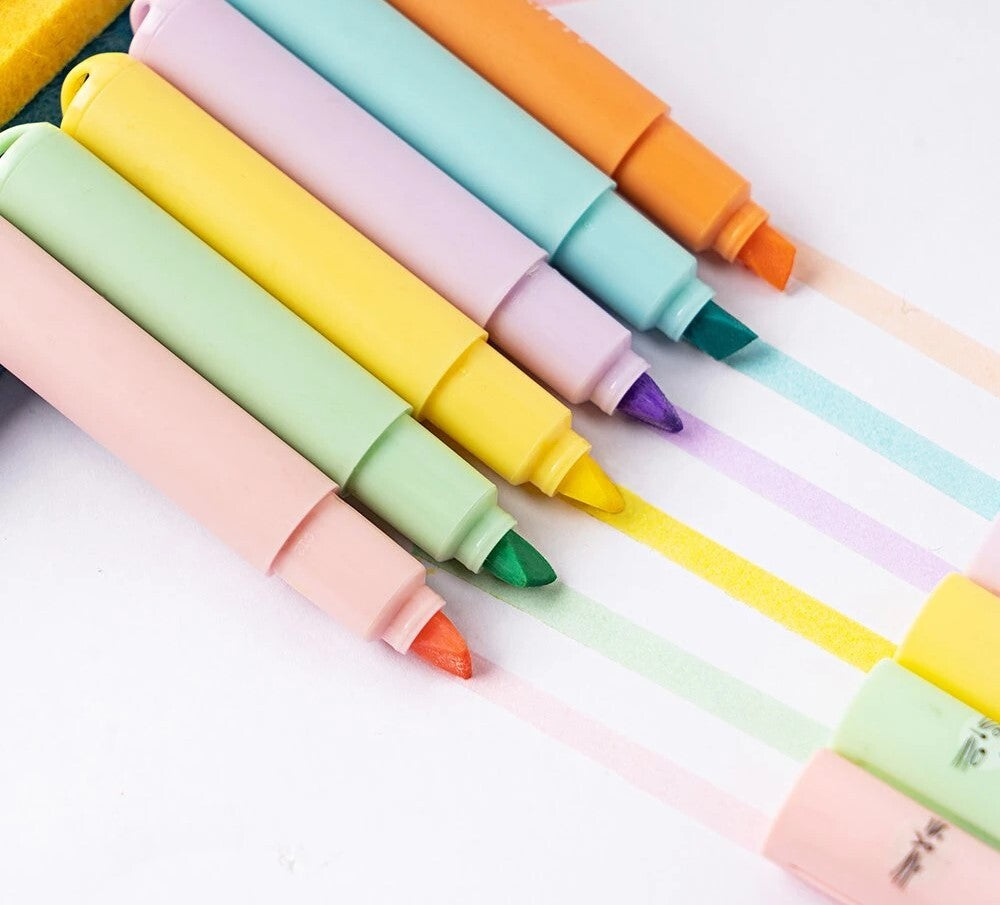 Premium So Many Cats Mini Pastel Highlighters - 6 Pack
