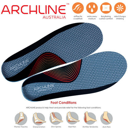 ARCHLINE Orthotics Insoles EUR 39 - Full Length Arch Support, Pain Relief, Easy-to-Wear