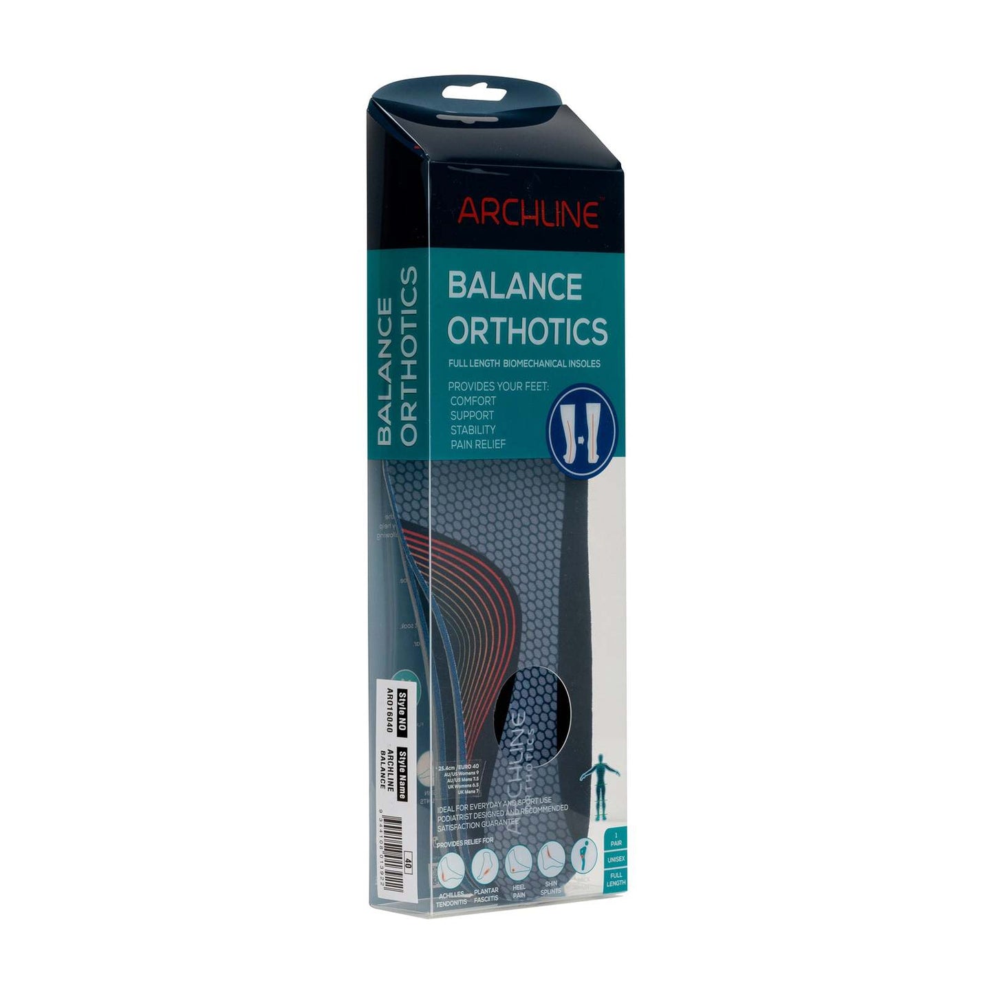 ARCHLINE Orthotics Insoles - Full Length Arch Support, Pain Relief - EUR 41