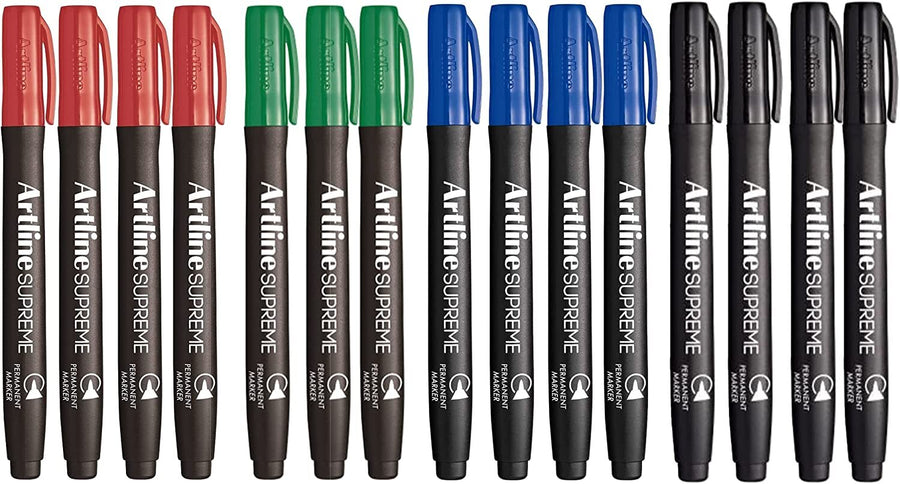 Artline Supreme Permanent Markers Assorted Colours - 30 Pack