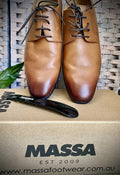 Massa Ascoli Leather Derby Dress Shoes - Tan - UK 11