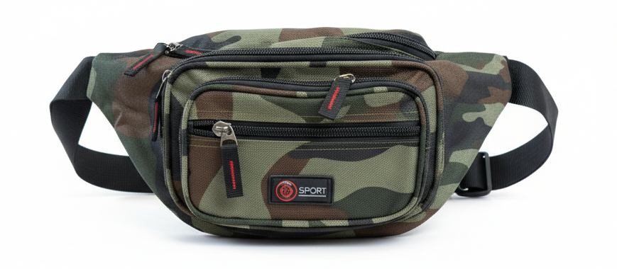Premium Canvas Camouflage Bum Bag with Adjustable Waist