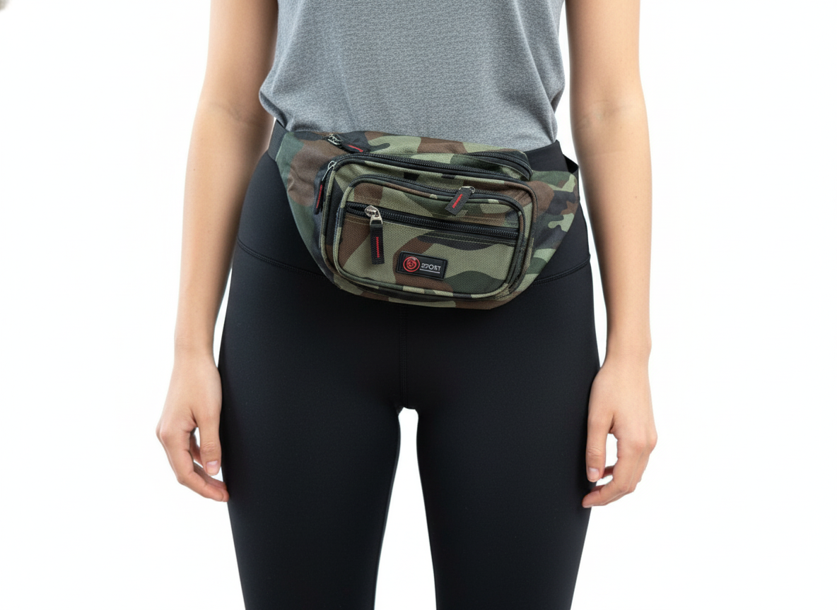 Premium Canvas Camouflage Bum Bag with Adjustable Waist